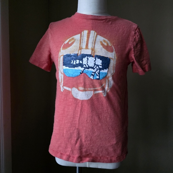 GAP Other - GAP Boys S Small Orange Star Wars Rebel Pilot Flip Sequin T-Shirt 100% Cotton